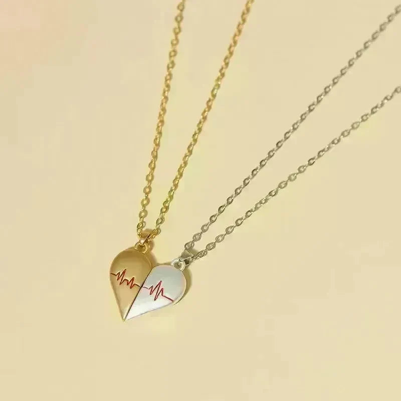 Heartbeat Magnetic Heart Necklace Love Couple Jewelry - EX-STOCK CANADA
