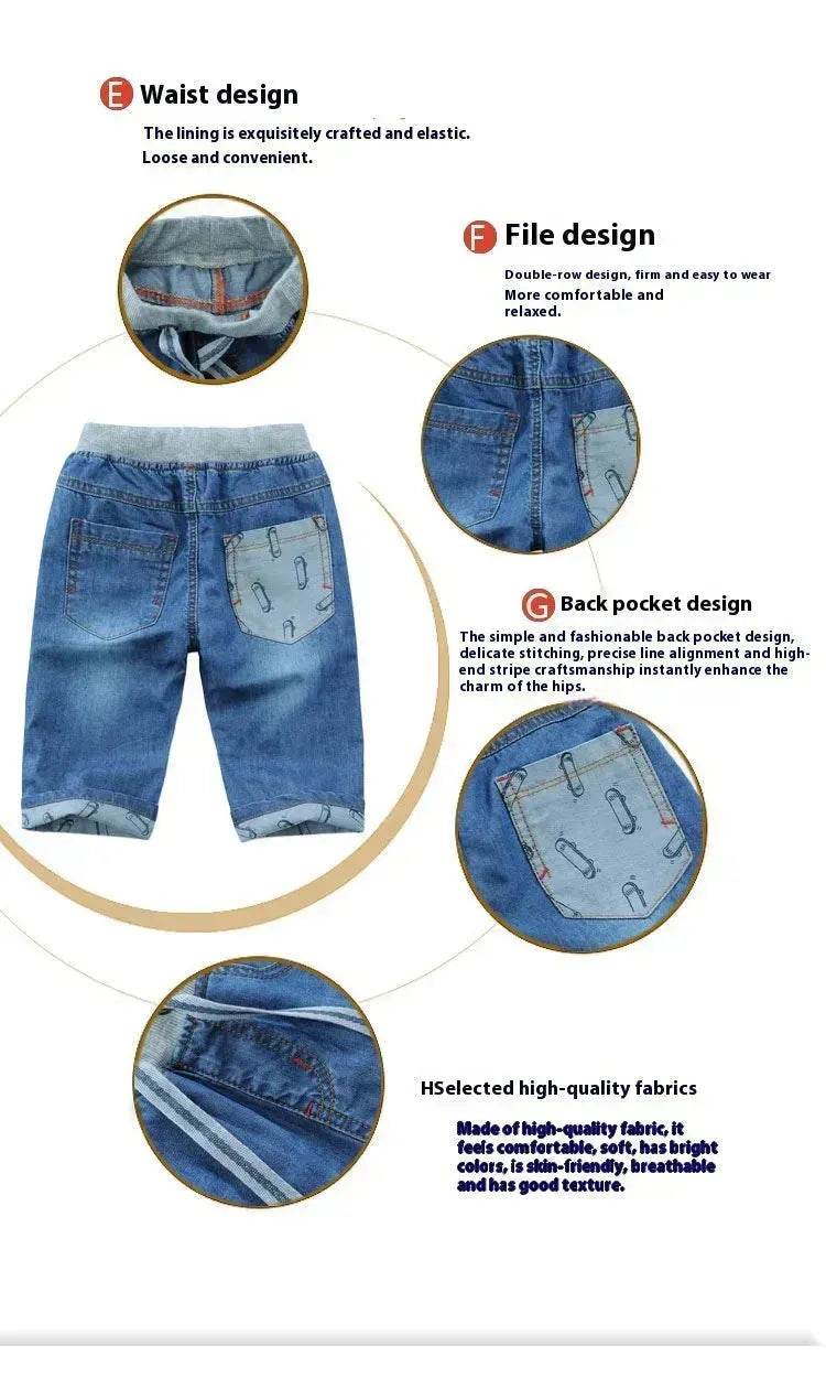 Simple And Versatile Casual Boys' Denim Capris Denim Pant Trouser for boys - EX-STOCK Canada