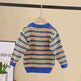 Children Rainbow Stripes Baby Round Neck Pullover Sweater Kids - EX-STOCK CANADA