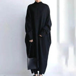 Loose Oversize Midi Turtleneck Winter Sweater Dress - EX-STOCK Canada