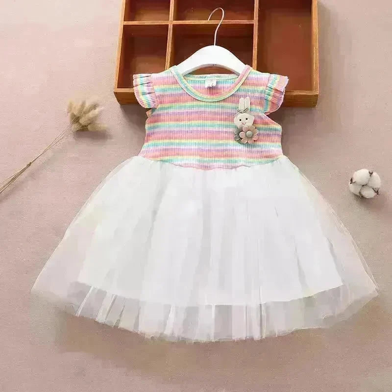 Newborn baby Girls' Summer Vest Dress Infant dresses. - EX-STOCK CANADA