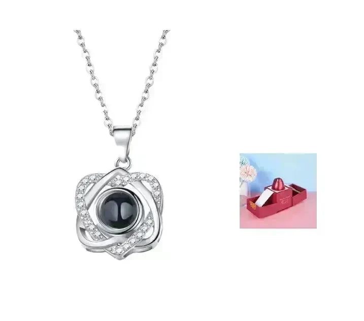 Hot Valentine's Day Gifts Metal Rose Jewelry Gift Box Necklace For Wedding Girlfriend Necklace Gifts - EX-STOCK CANADA