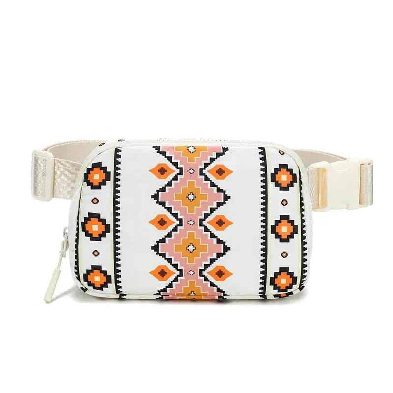 New Bohemian Print Waist Bag With Adjustable Shoulder Strap Fashion Casual Outdoor Running Crossbody Waist Bag For Women - EX-STOCK Canada