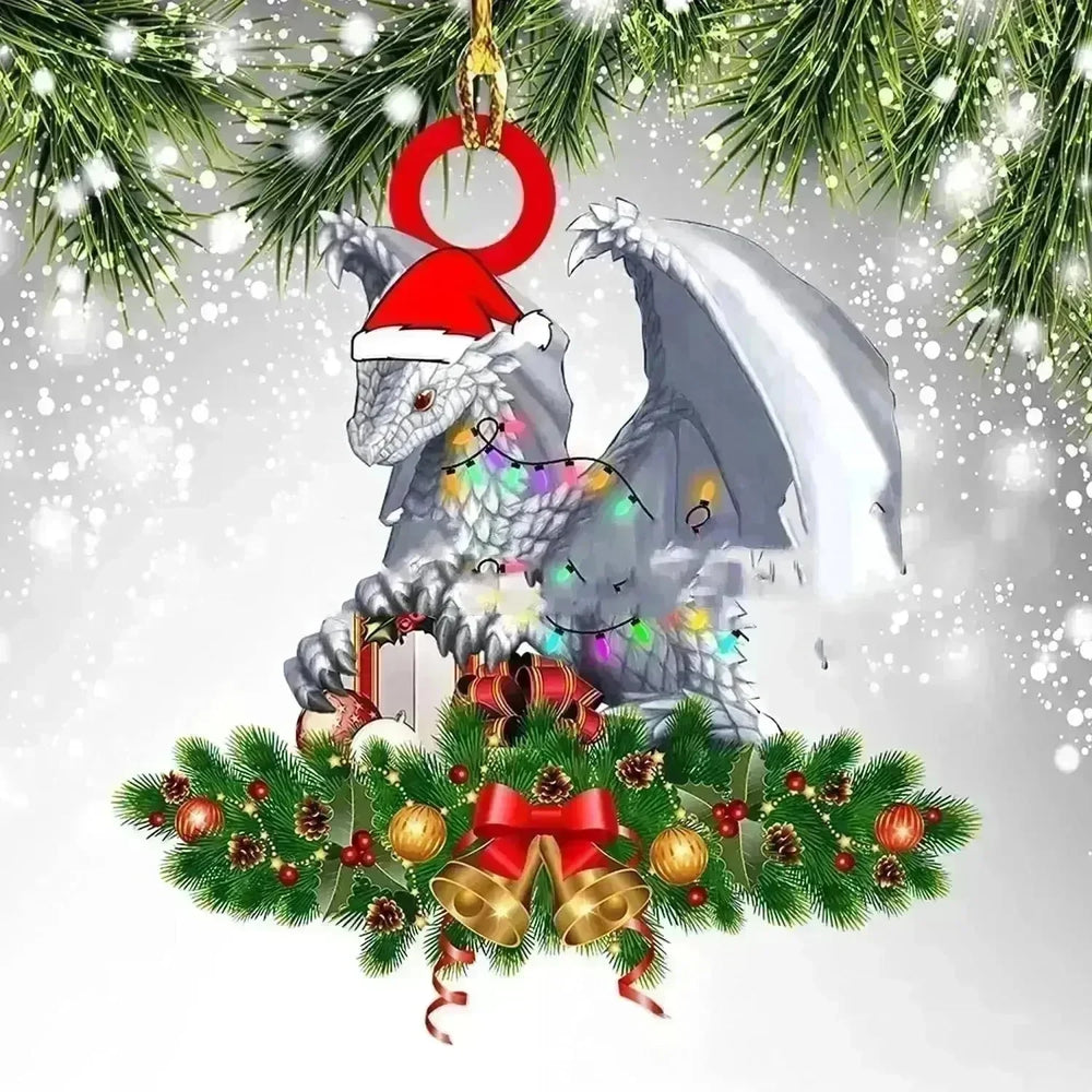 Dinosaur Dragon Egg Christmas Decorations Pendant Acrylic - EX-STOCK CANADA