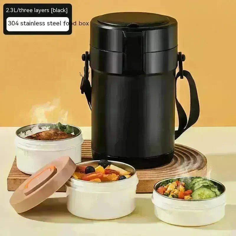 304 Stainless Steel Large Capacity Vacuum Thermal Insulated Lunch Box - EX-STOCK CANADA
