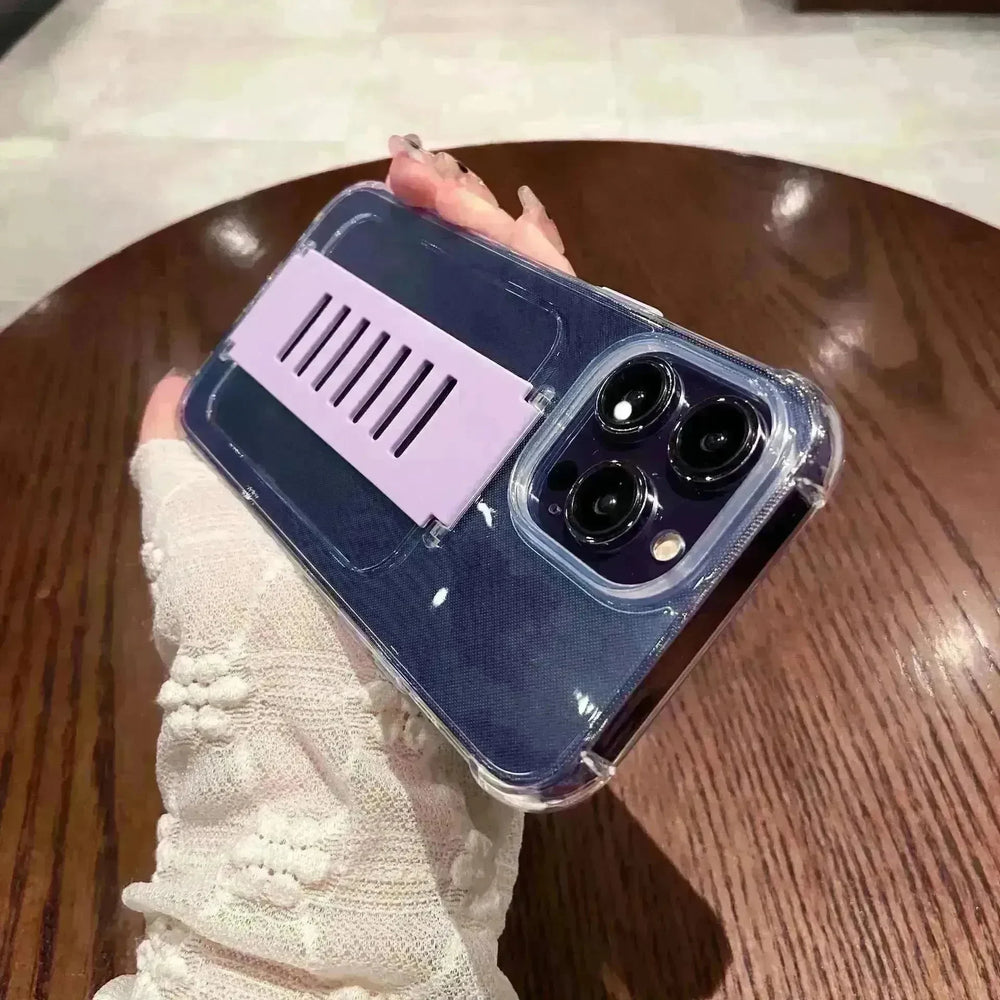 Transparent Case Wrist Strap Bracket Non-slip Phone Case - EX-STOCK CANADA