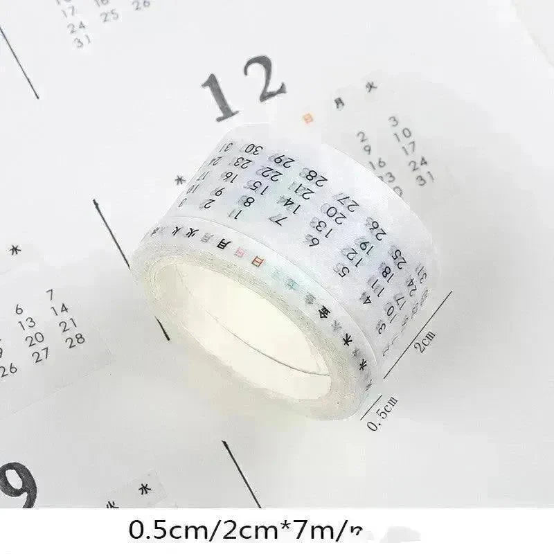 Digital Hand Account Tape Sticker Time Management Month Week - EX-STOCK CANADA