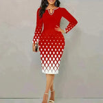 Digital Printing Long Sleeve Temperament Dress Women - EX-STOCK CANADA