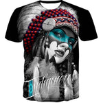 Digital Printing Tribe Beauty Fashion Brand Loose Short Sleeve Top - EX-STOCK Canada