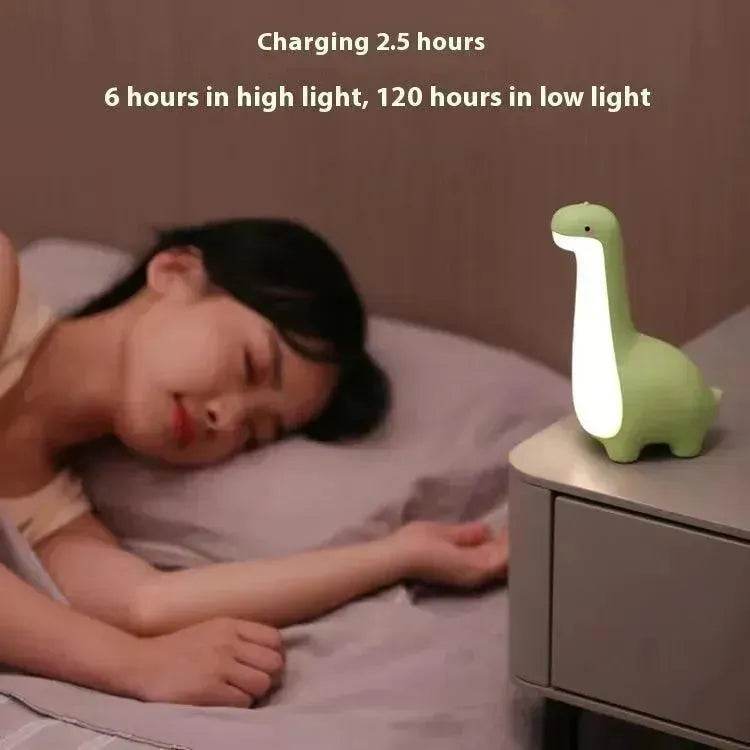Dinosaur Night Light Cute Children's Night Light Eye Protection Bedside Timing Lamp USB Charging Room Decoration Children's Gift - EX-STOCK Canada