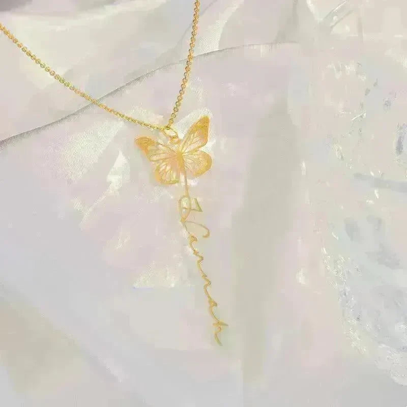 Diy Design Name Personality Unique Butterfly Necklace - EX-STOCK CANADA