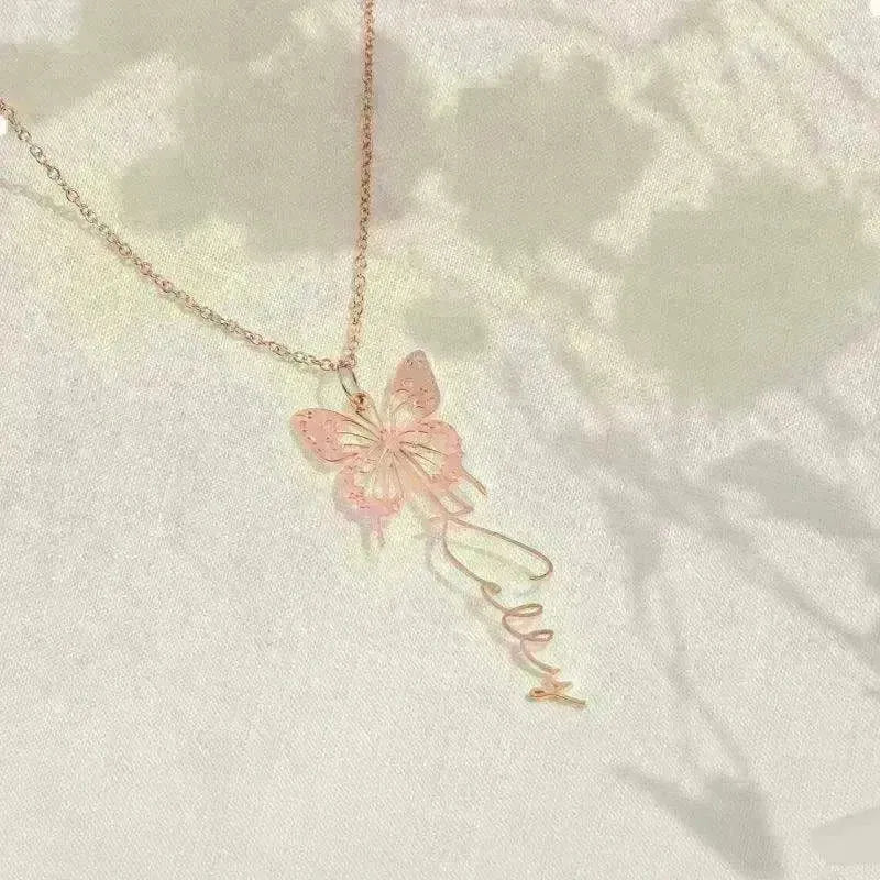 Diy Design Name Personality Unique Butterfly Necklace - EX-STOCK CANADA