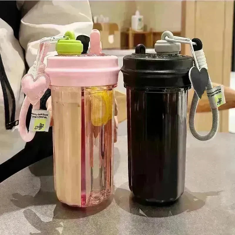 Double Drink Sub-bin Tumbler Creative Straw Cup - EX-STOCK CANADA