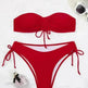 Drawstring Design Tube Bikini Summer Solid Color Sexy Swimsuit For Beach Party Womens Clothing - EX-STOCK CANADA