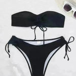 Drawstring Design Tube Bikini Summer Solid Color Sexy Swimsuit For Beach Party Womens Clothing - EX-STOCK CANADA