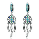 Dream Catcher Dangle Drop Butterfly Earrings - EX-STOCK CANADA