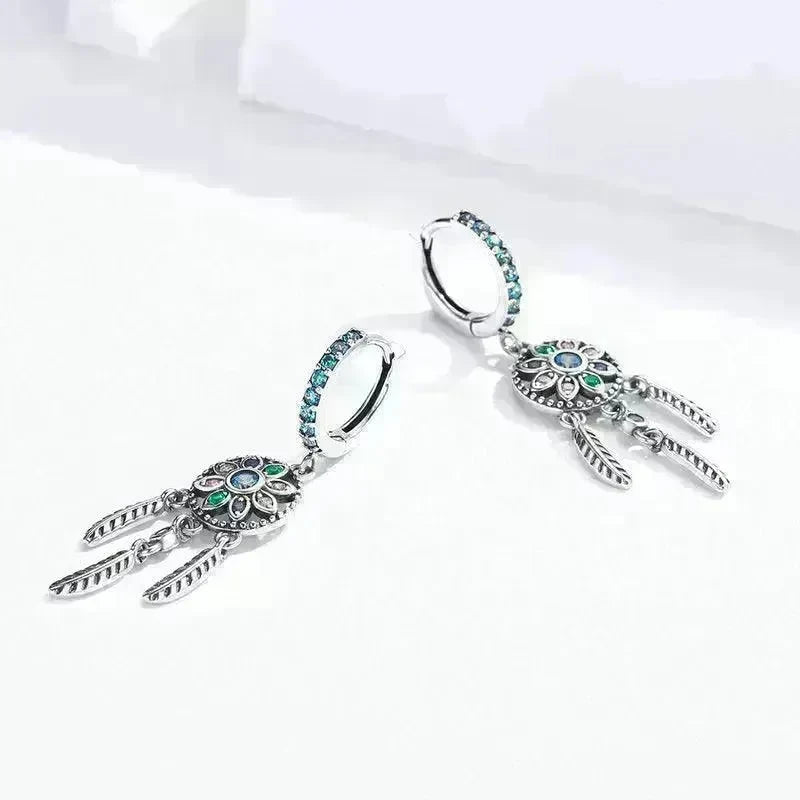 Dream Catcher Dangle Drop Butterfly Earrings - EX-STOCK CANADA
