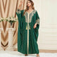 Dubai Turkey Arab Green Gilding Batwing Sleeve Bow Tie Stitching Middle East Popular Plus Size Tassel Split Dress - EX-STOCK Canada