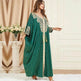 Dubai Turkey Arab Green Gilding Batwing Sleeve Bow Tie Stitching Middle East Popular Plus Size Tassel Split Dress - EX-STOCK Canada