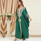 Dubai Turkey Arab Green Gilding Batwing Sleeve Bow Tie Stitching Middle East Popular Plus Size Tassel Split Dress - EX-STOCK Canada
