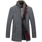 Medium Length Slim Fit And Versatile Stand Collar Men's Coat - EX-STOCK Canada
