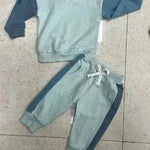 Two piece for boys Color Matching Long-sleeve Sweater Set - EX-STOCK Canada