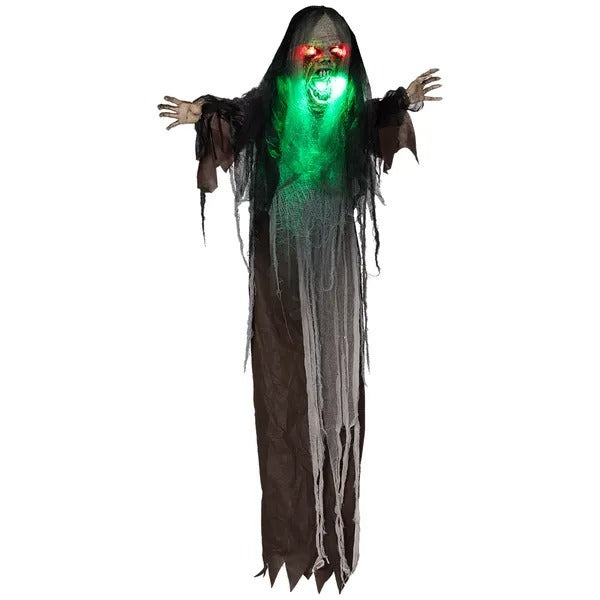 6' Life Size Decoration Animatronic Green Big-mouth Monster Outdoor Halloween, Sound And Motion Activated EX-STOCK Canada 