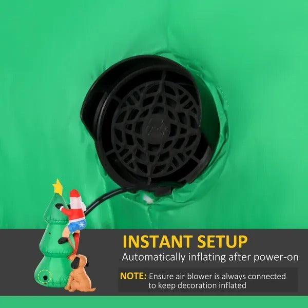 5.9ft Inflatable Christmas Tree, Santa Claus, Dog, LED Lights, Indoor, Outdoor, Home, Garden, Lawn, Decoration EX-STOCK Canada 