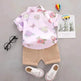 Summer Flower Lapel Shirt Two-piece Set for boys Short sleeve shirt and short pant - EX-STOCK Canada