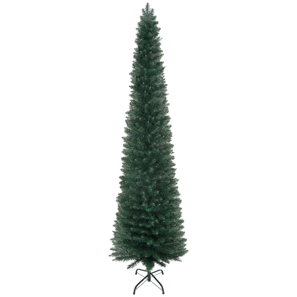 7FT Artificial Christmas Tree Xmas Pencil Tree Holiday Home Indoor Decoration With Foldable Black Stand For Party, Green EX-STOCK Canada 