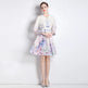 Elegant V-neck Vintage Floral Print Long Sleeves Dress Spring - EX-STOCK CANADA