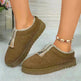Winter Plush Home Slippers Fashion Round Toe Flat Suede Garden Shoes Indoor Warm Floor Bedroom Slipper For Women - EX-STOCK CANADA