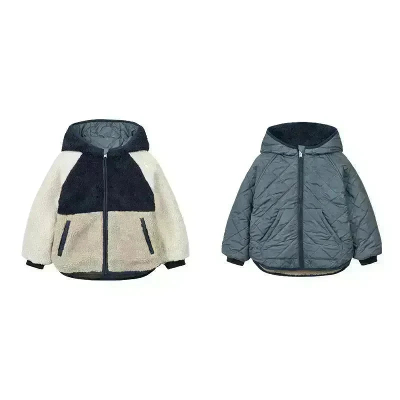 Children's Double-sided Wear Hooded Cotton Coat Jacket - EX-STOCK CANADA