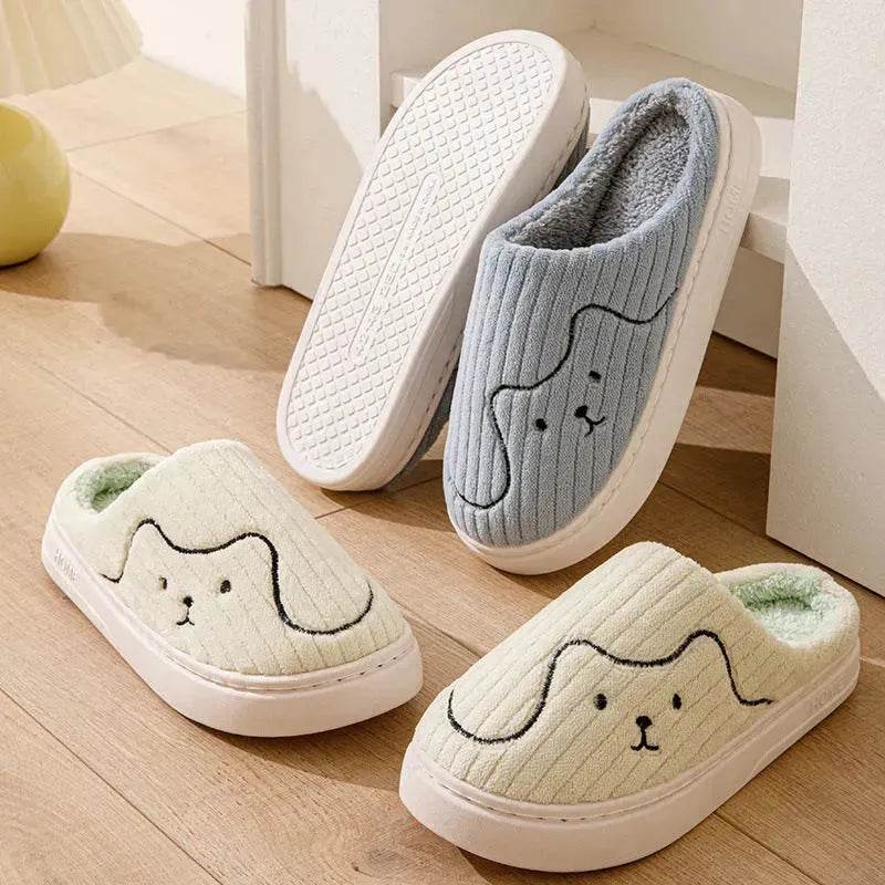 Striped Cat Slippers Indoor Couple Non-slip Floor Bedroom Slipper Winter Warm Plush House Shoes Women Men - EX-STOCK Canada
