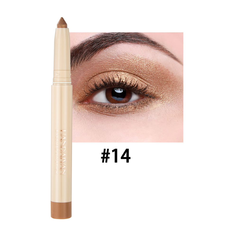 Eyebrow pencil with an eye close-up showing application on a white background
