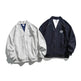 Retro Solid Color Cotton Athletics Sports Cardigan For Men - EX-STOCK Canada