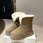 Winter Warm Snow Boots New Fashion Foldable Fleece Cotton Shoes For Women Plus Velvet And Thickened Plush Ankle Boots - EX-STOCK Canada