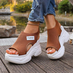 Summer Fishmouth Chunky Wedge Sandals Women's Casual Breathable Footwear Daily Shoes 