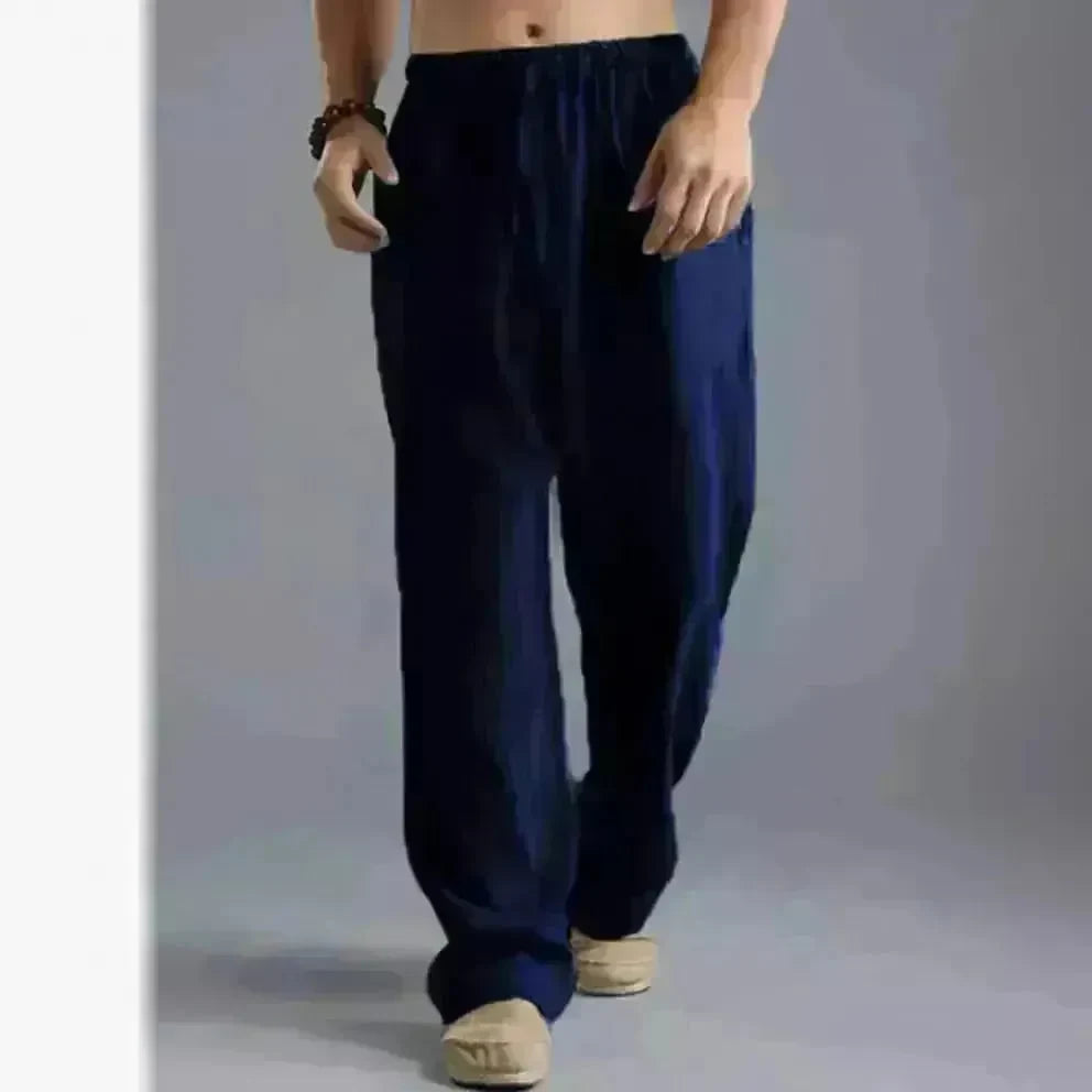 Mens Casual Breathable cotton linen pants Beach trouser for men - EX-STOCK CANADA