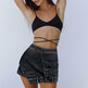 Short Irregular Solid Color Women's Denim High Street Mini Skirt Skort - EX-STOCK Canada