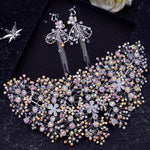 Luxury and Elegant Bridal Flower Rhinestone Headband Fashion Accessories set - EX-STOCK Canada