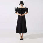 Fashion Heavy Industry Women's Three-dimensional Flower Design Dress