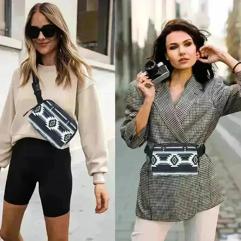 New Bohemian Print Waist Bag With Adjustable Shoulder Strap Fashion Casual Outdoor Running Crossbody Waist  Bag For Women - EX-STOCK CANADA