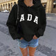 Casual And Versatile Letter Loose Hoodie With Fleece Lining For Women EX-STOCK Canada 