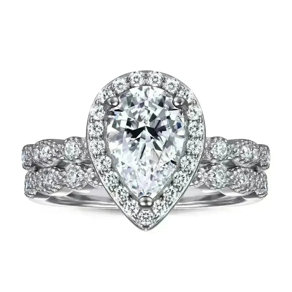 Fashion Ring Set Ladies 925 Sterling Silver Combination Wedding Ring women - EX-STOCK CANADA