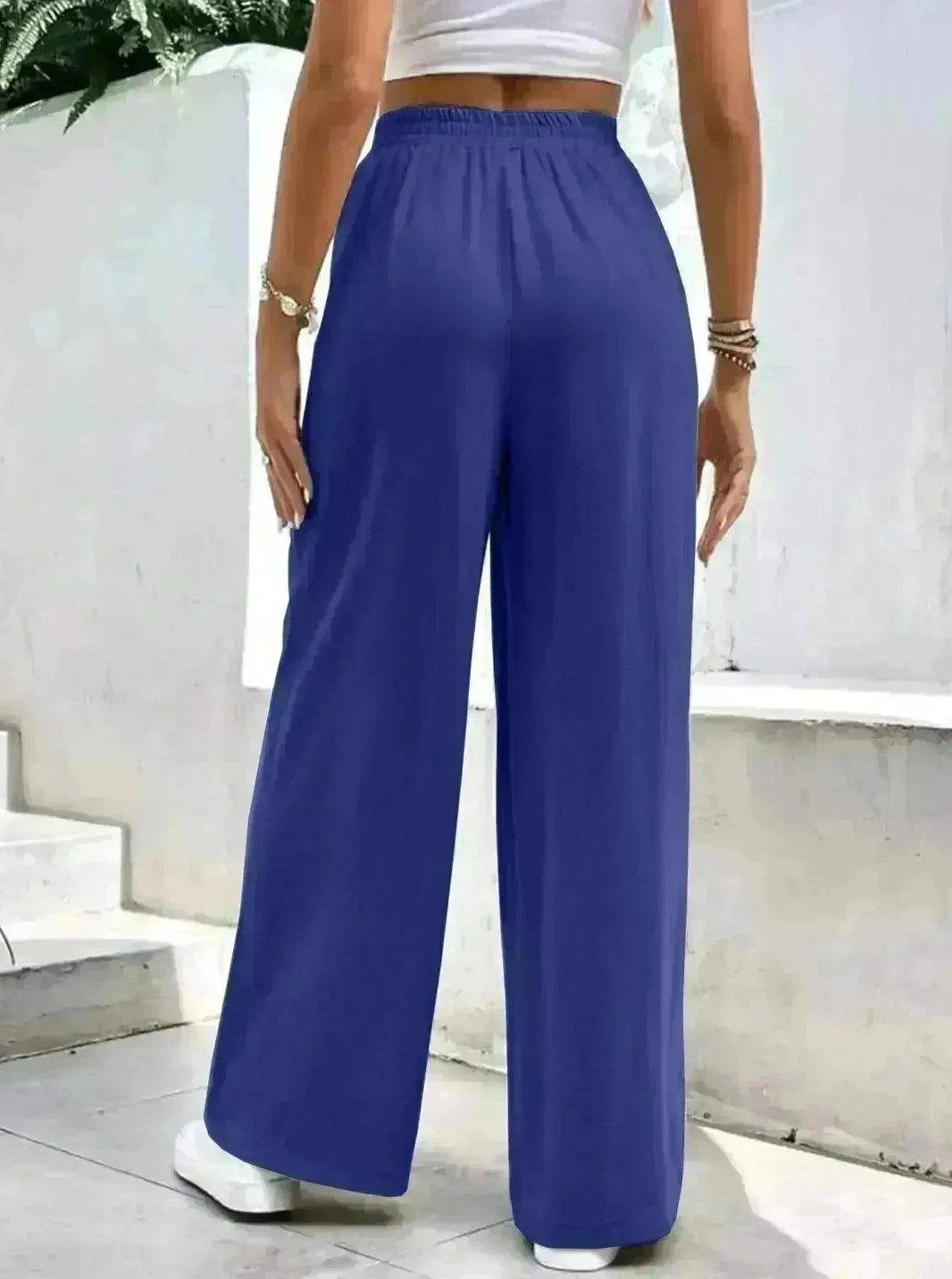 Women Middle-waisted Straight-leg Pants Loose Sports Pocket Casual Trousers - EX-STOCK CANADA