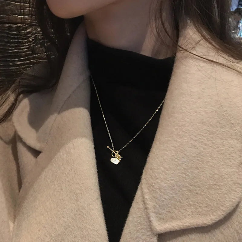 Romantic Heart Necklace Copper Zircon Pendant Necklace for women - EX-STOCK CANADA