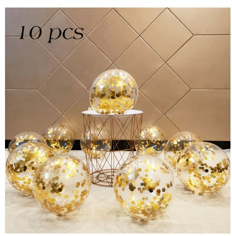Sequined Latex Balloons for Birthday & Wedding Decorations – 12 Inch Colorful Party Balloons