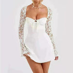 Women Fashion Corset Lace Long Sleeve Dress Charming Y2K Backless Lace up  Short  Mini Dress Low Back Mini Dress for Cocktail Evening Party Events. - EX-STOCK CANADA