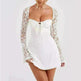 Women Fashion Corset Lace Long Sleeve Dress Charming Y2K Backless Lace up  Short  Mini Dress Low Back Mini Dress for Cocktail Evening Party Events. - EX-STOCK CANADA